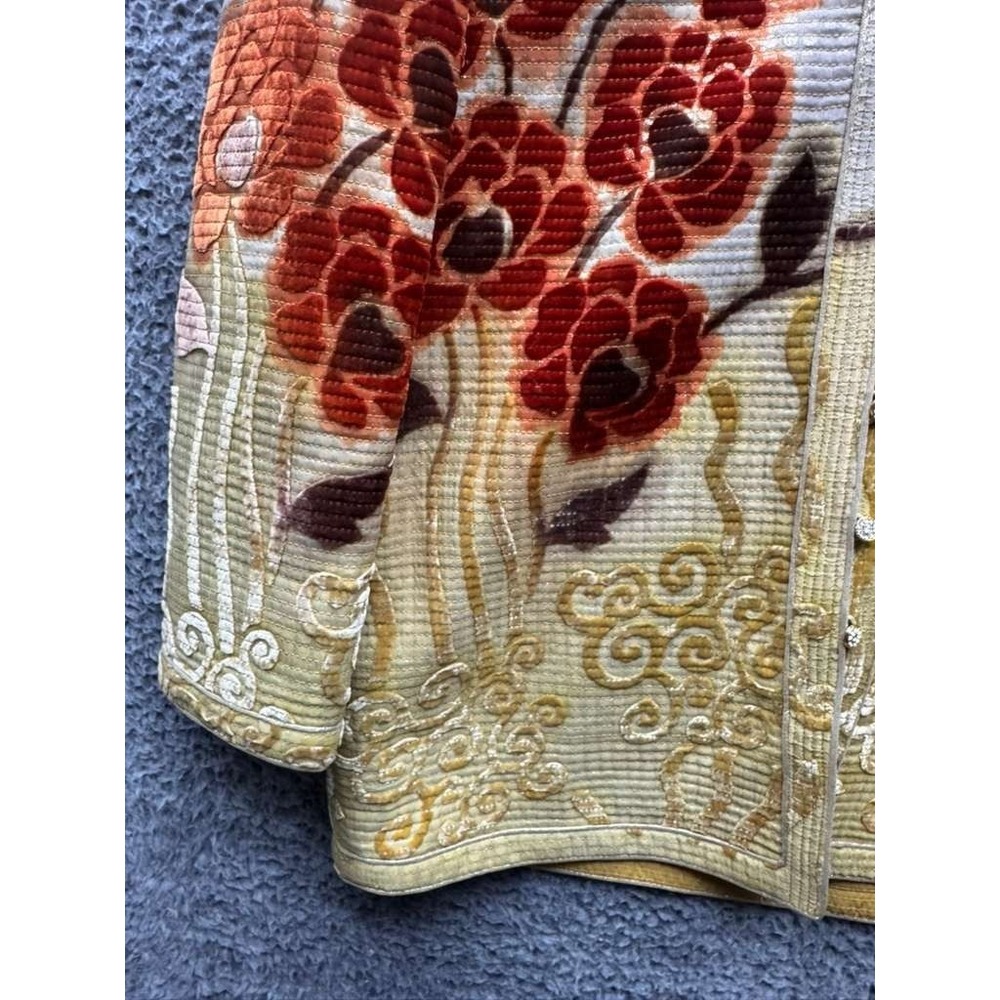 Aurora Ruffolo Christian Ruperto New York Floral Embroidered Cardigan Womens M/L - Picture 4 of 10